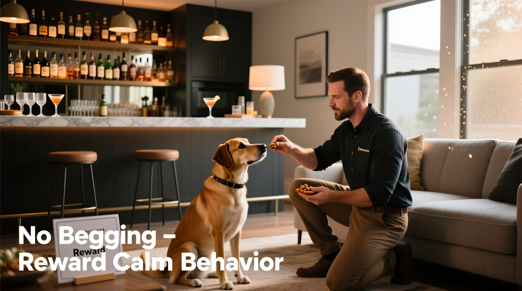 how to train your dog to not beg at your home bar parties