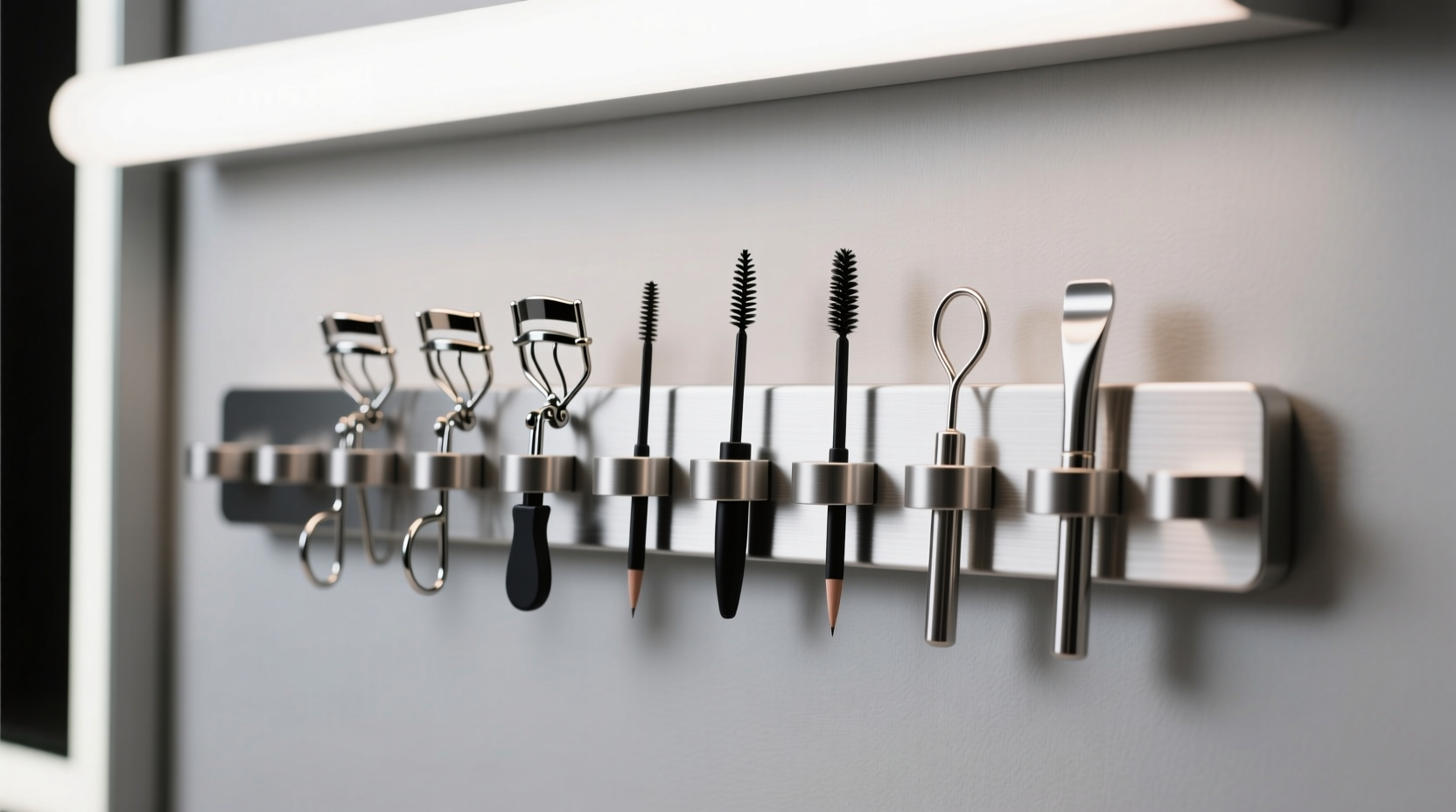 how to organize eyelash curlers in magnetic wand holders