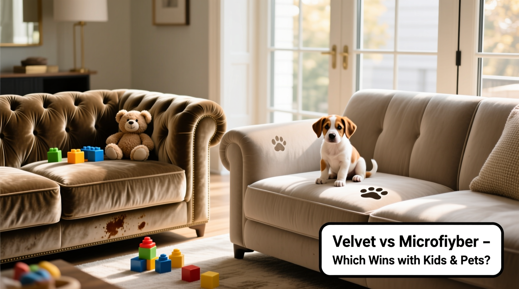 velvet sofa vs microfiber which handles kids and pets with ease