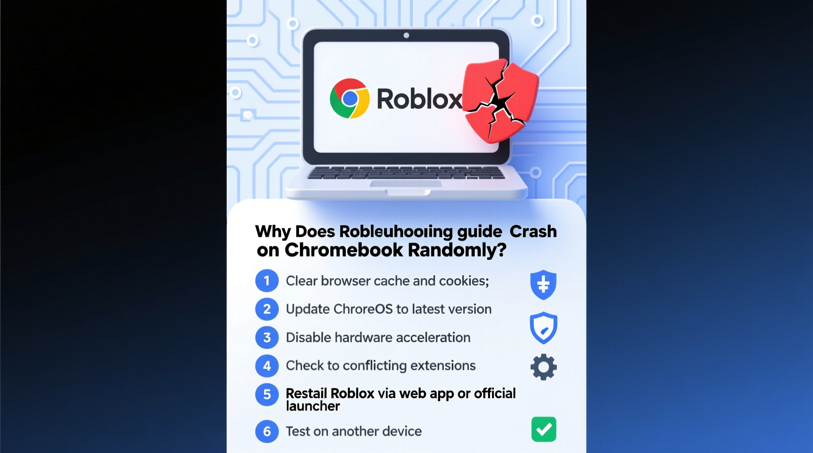 why does roblox crash on chromebook randomly troubleshooting tips
