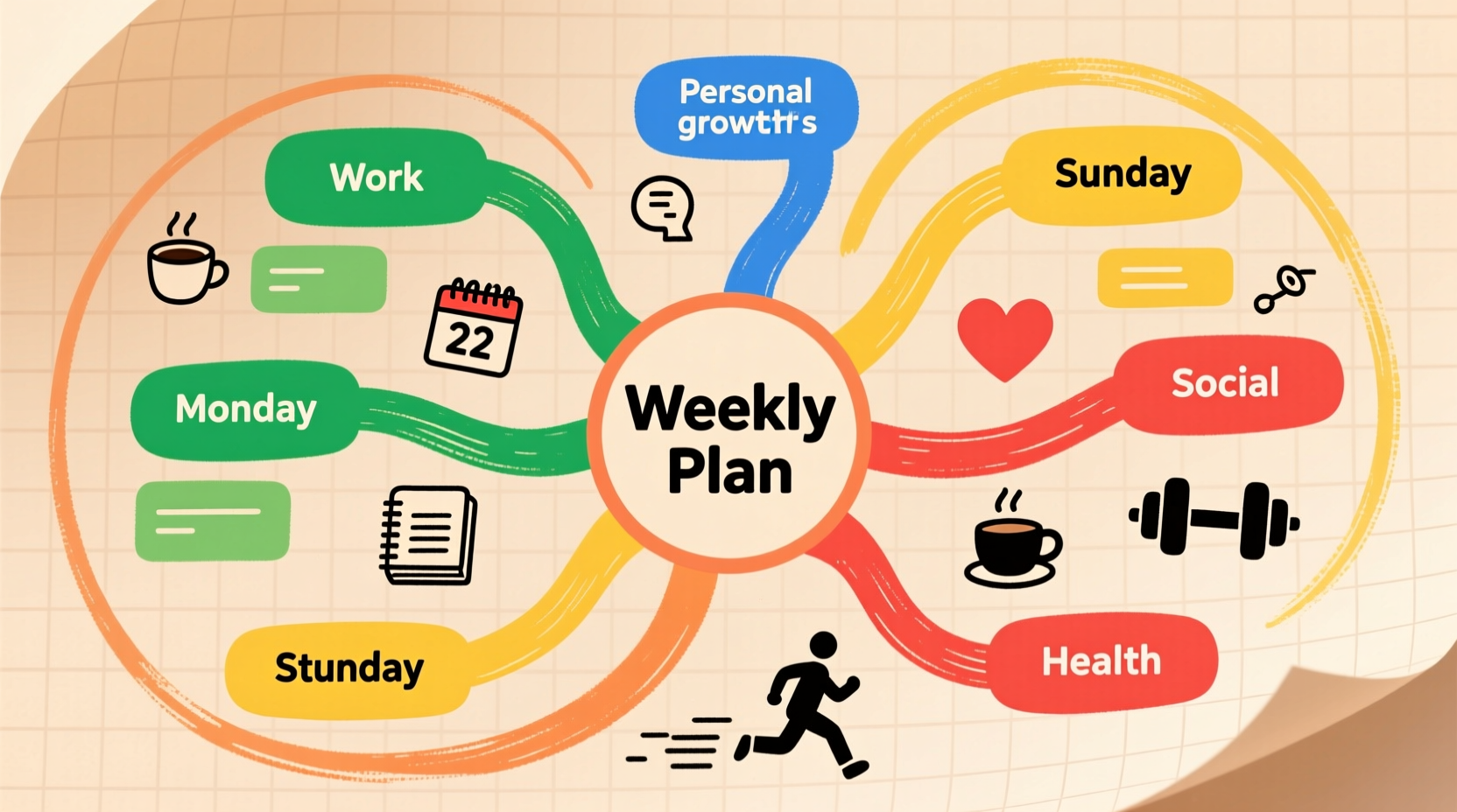 use a mind map to organize your week