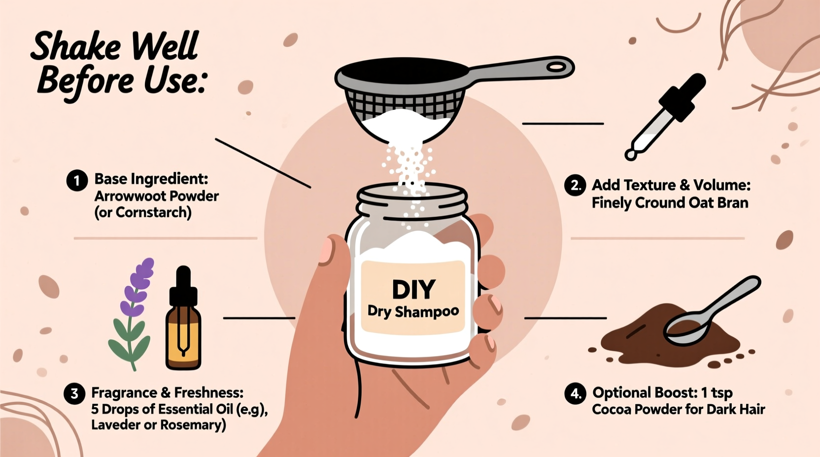 how to make your own dry shampoo with pantry ingredients that actually works