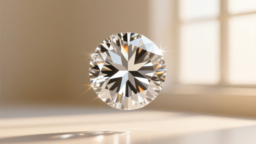 Macro shot of a baguette-cut diamond showing 14 step facets and hall-of-mirrors reflection against a blurred backdrop