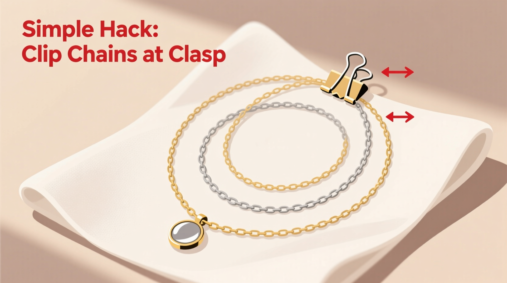 how to wear layered necklaces without tangling using a simple hack