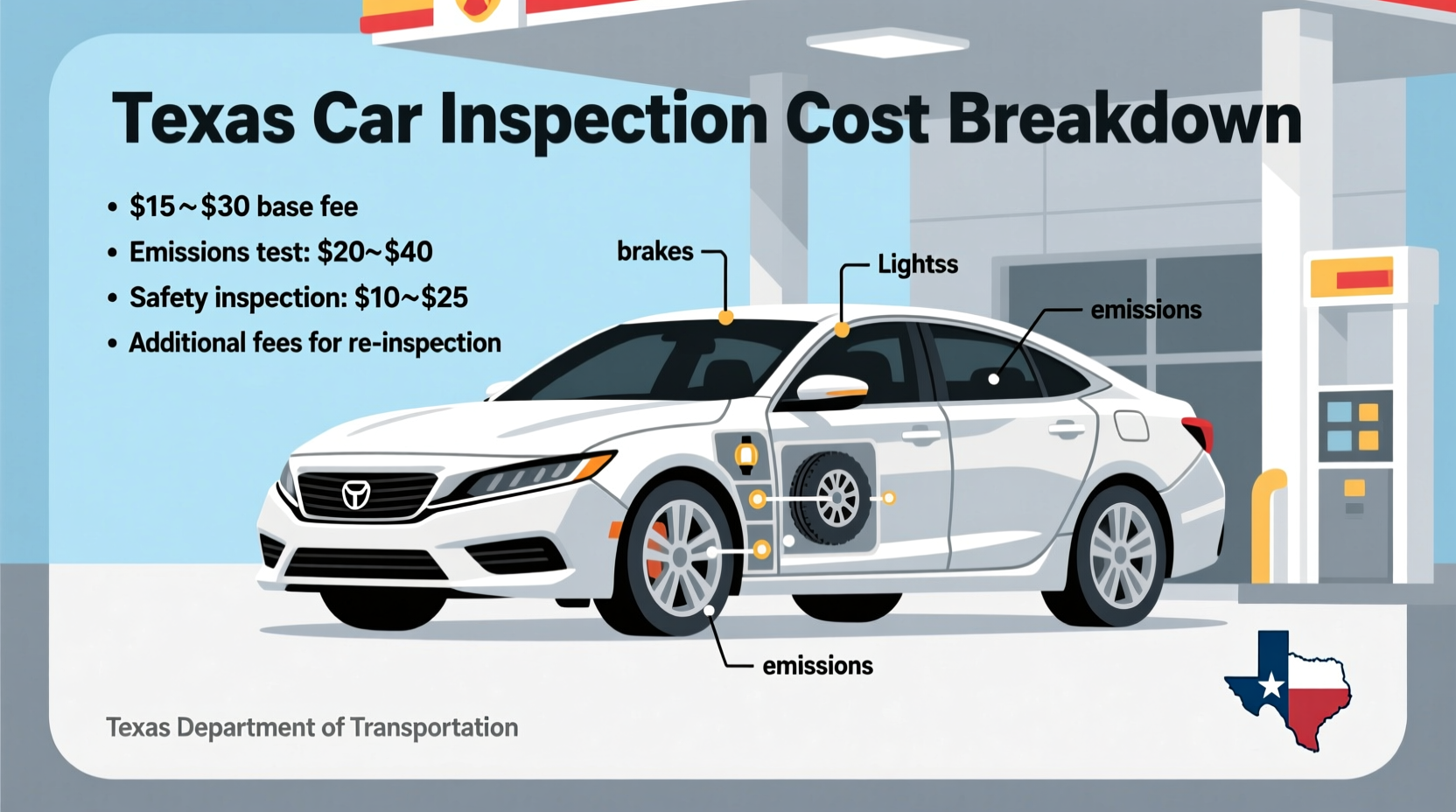 how much car inspection texas