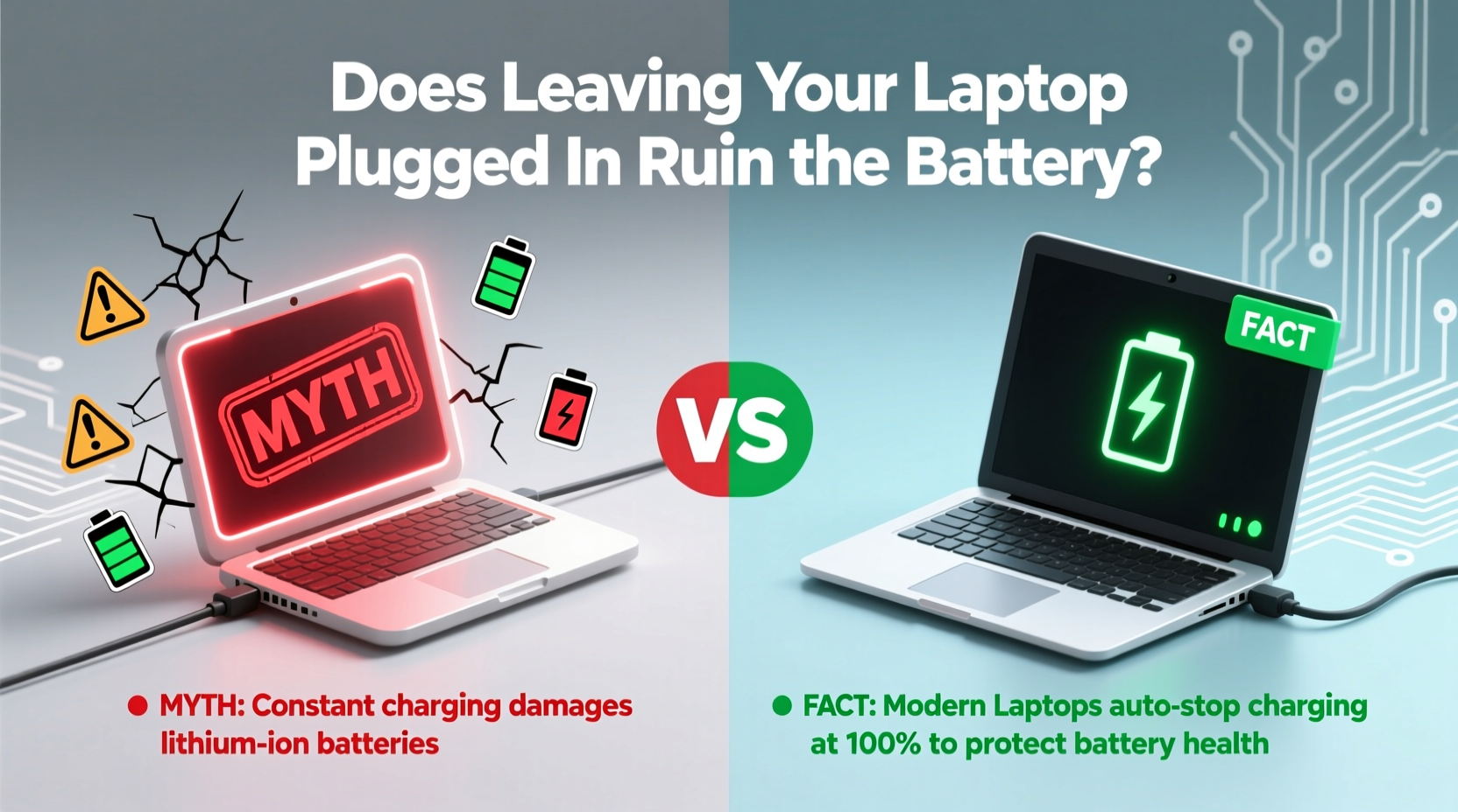does leaving your laptop plugged in ruin the battery myth vs fact