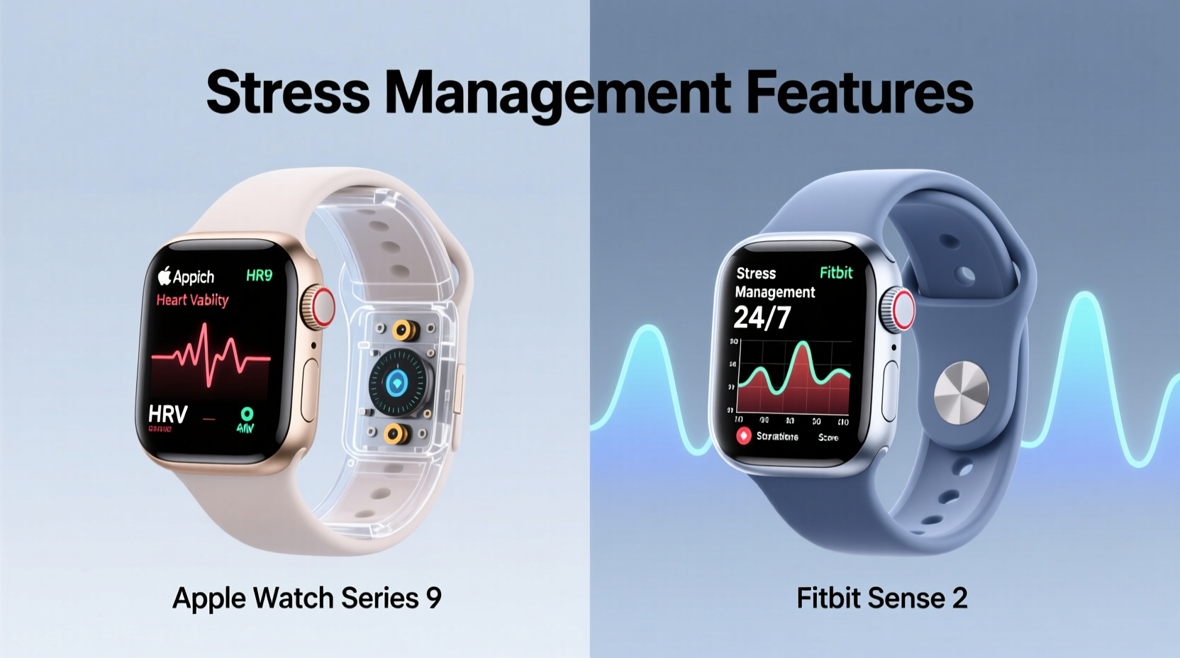 apple watch series 9 vs fitbit sense 2 stress management features compared