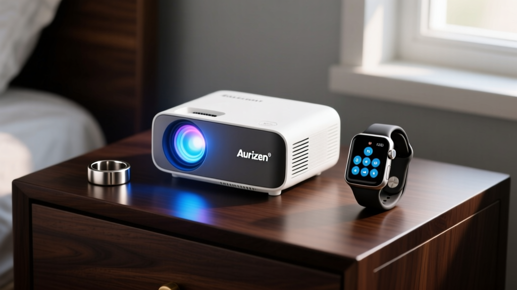 Aurzen Roku TV Smart Projector: Smart Ring & Watch Control Guide