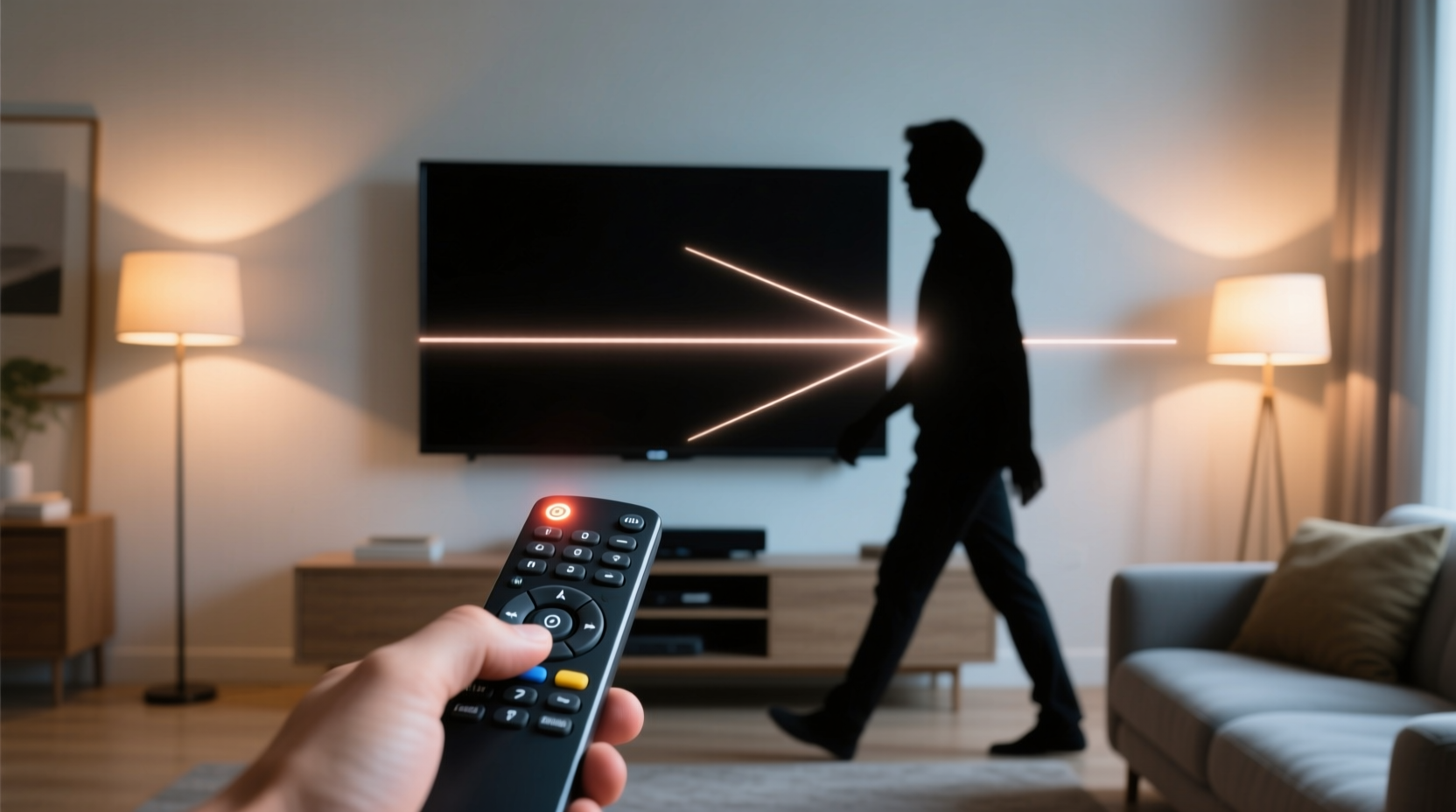 why does my tv remote lose signal when someone walks between it and the device
