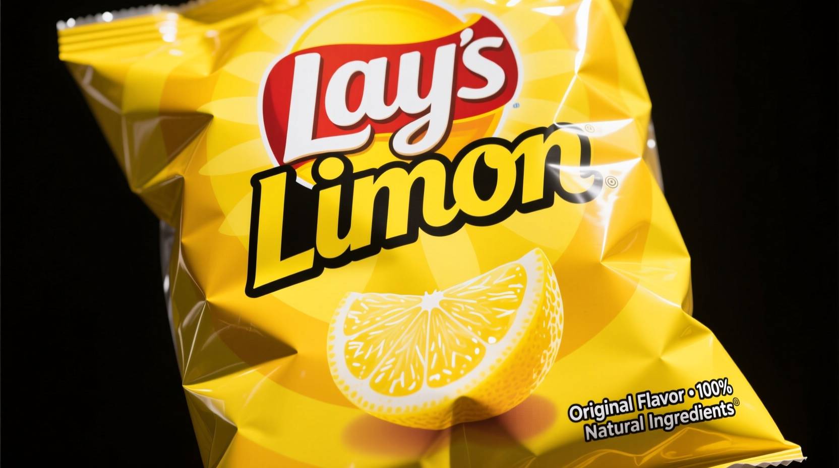 Lay's Limon potato chips bag showing vibrant yellow packaging