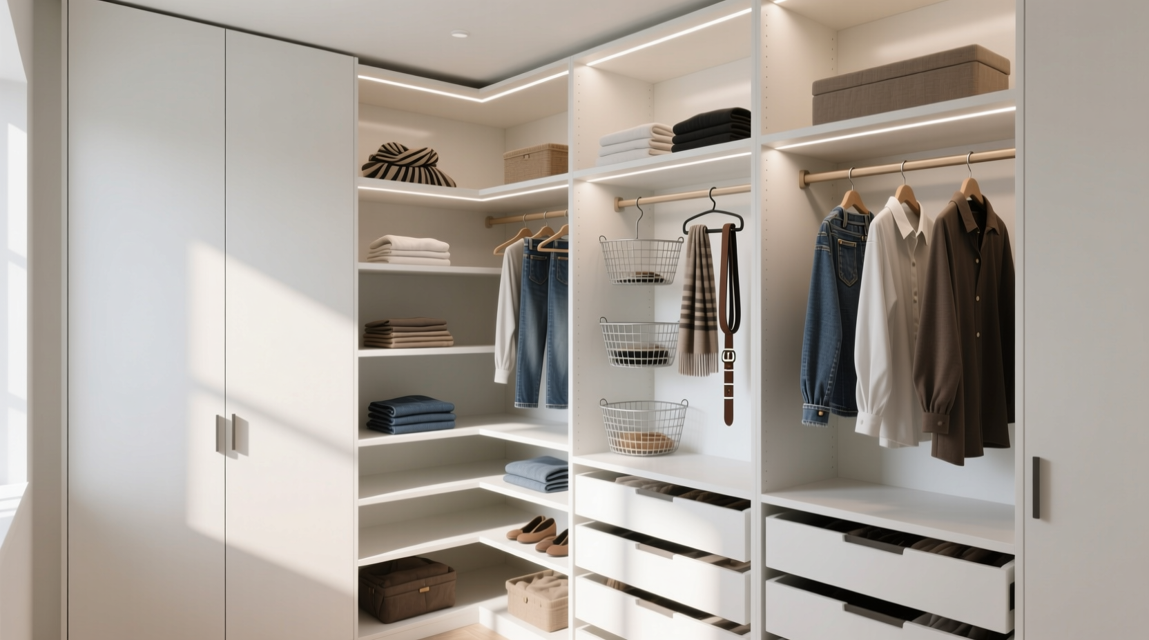 petite closet shelf organization tips