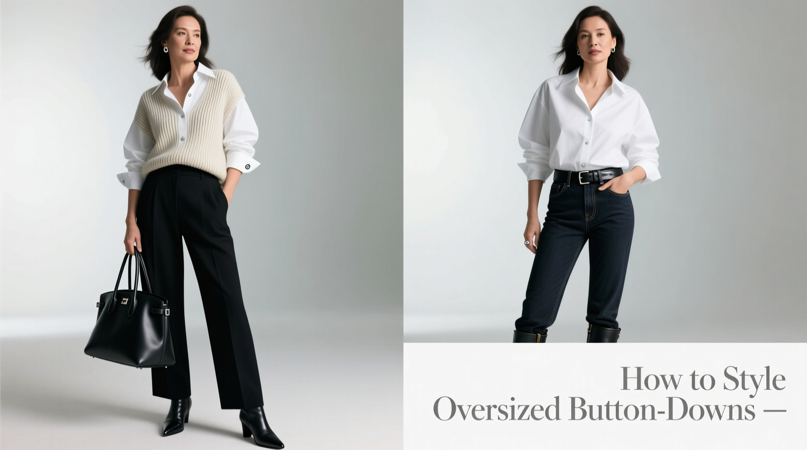how to style oversized button downs for both office and weekend looks