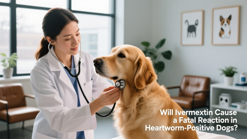 Veterinarian examining a dog during a routine checkup