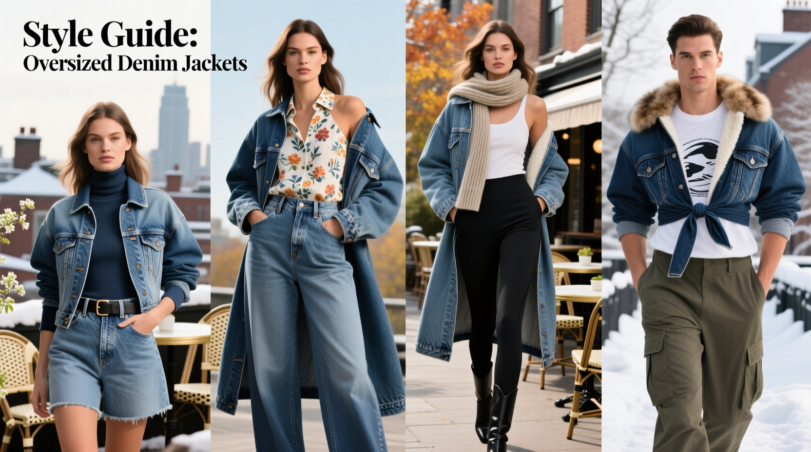 how to style oversized denim jackets for different body types and seasons