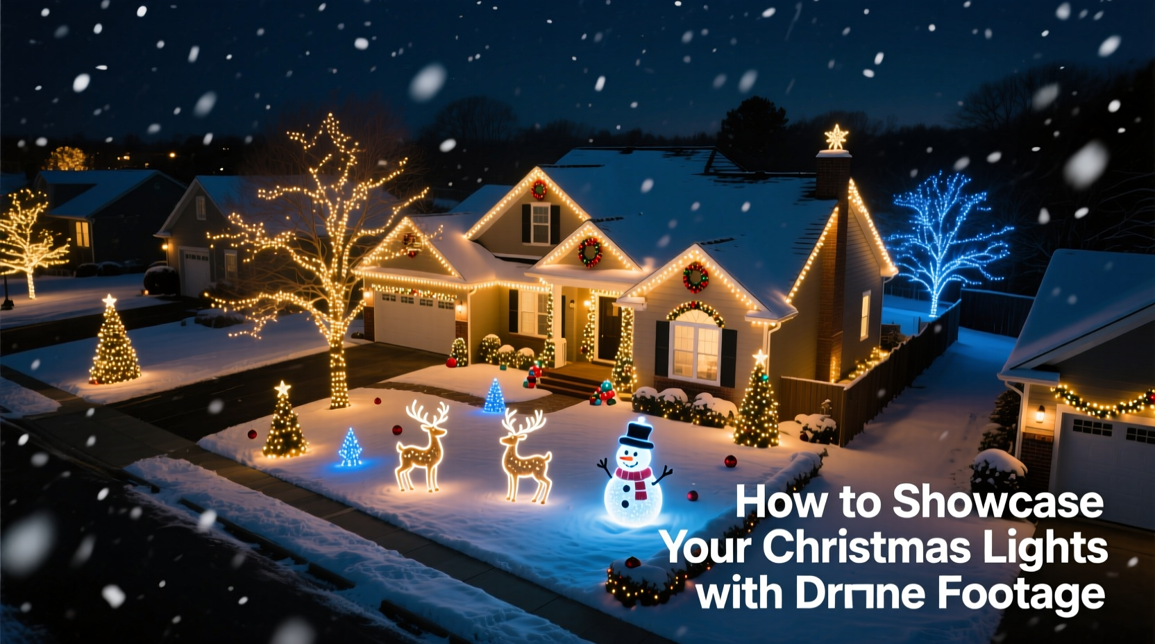 how to use drone footage to showcase your christmas light display
