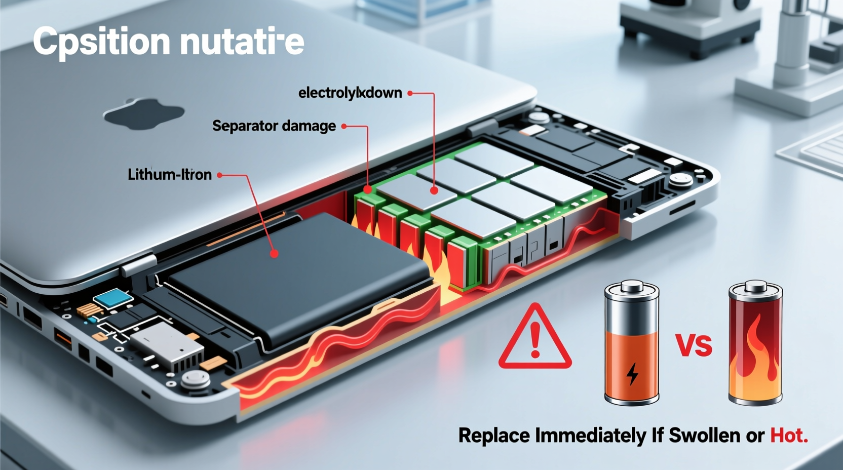 why does my laptop battery swell and when should i replace it immediately