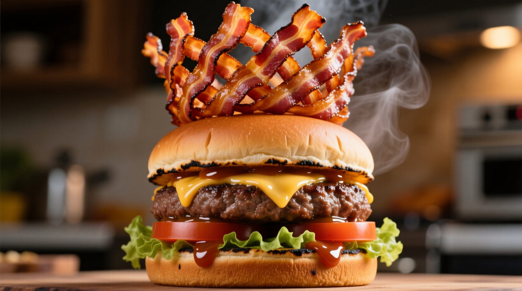 make the most bacon y burger with the bacon weave and o
