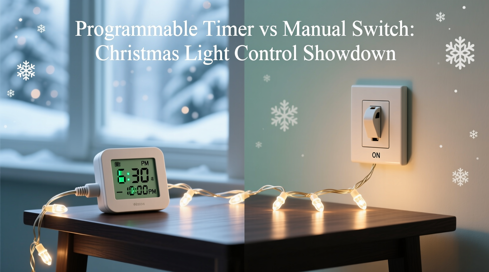 programmable timer vs manual switch for turning christmas lights on and off