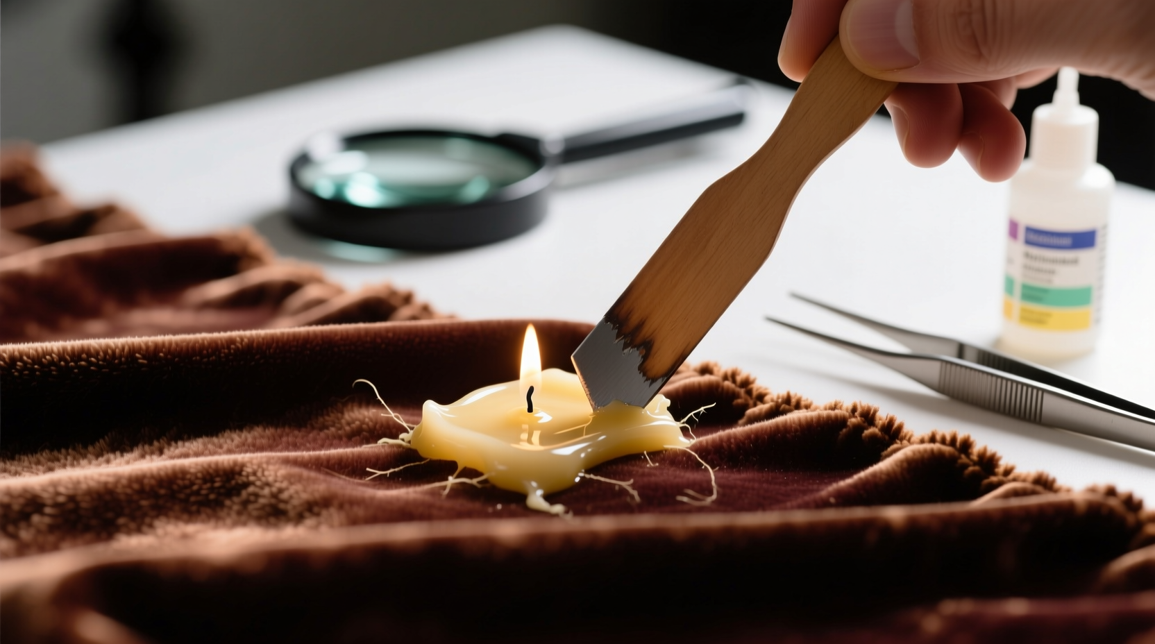 remove candle wax from velvet pillows safely