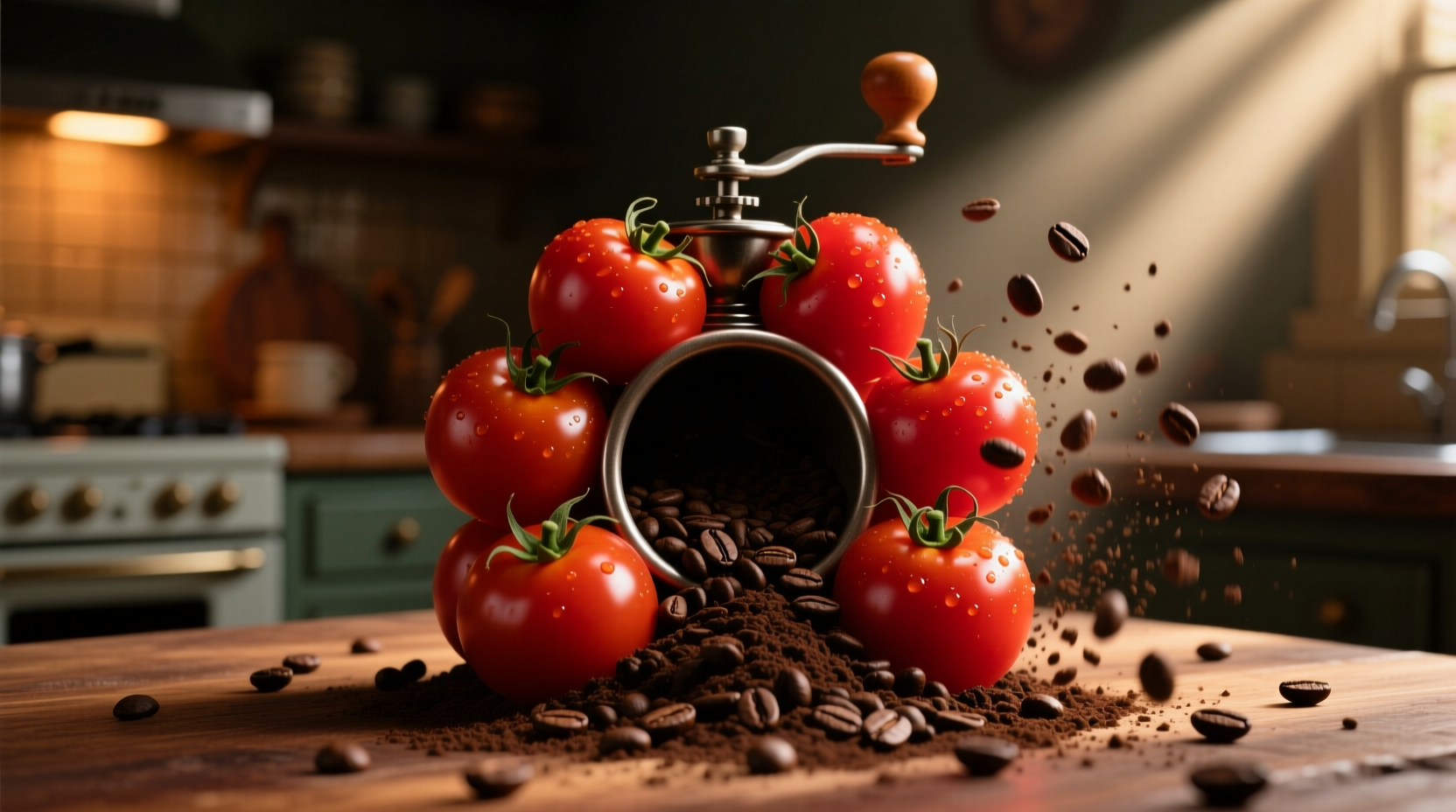 tomatoes coffee grounds