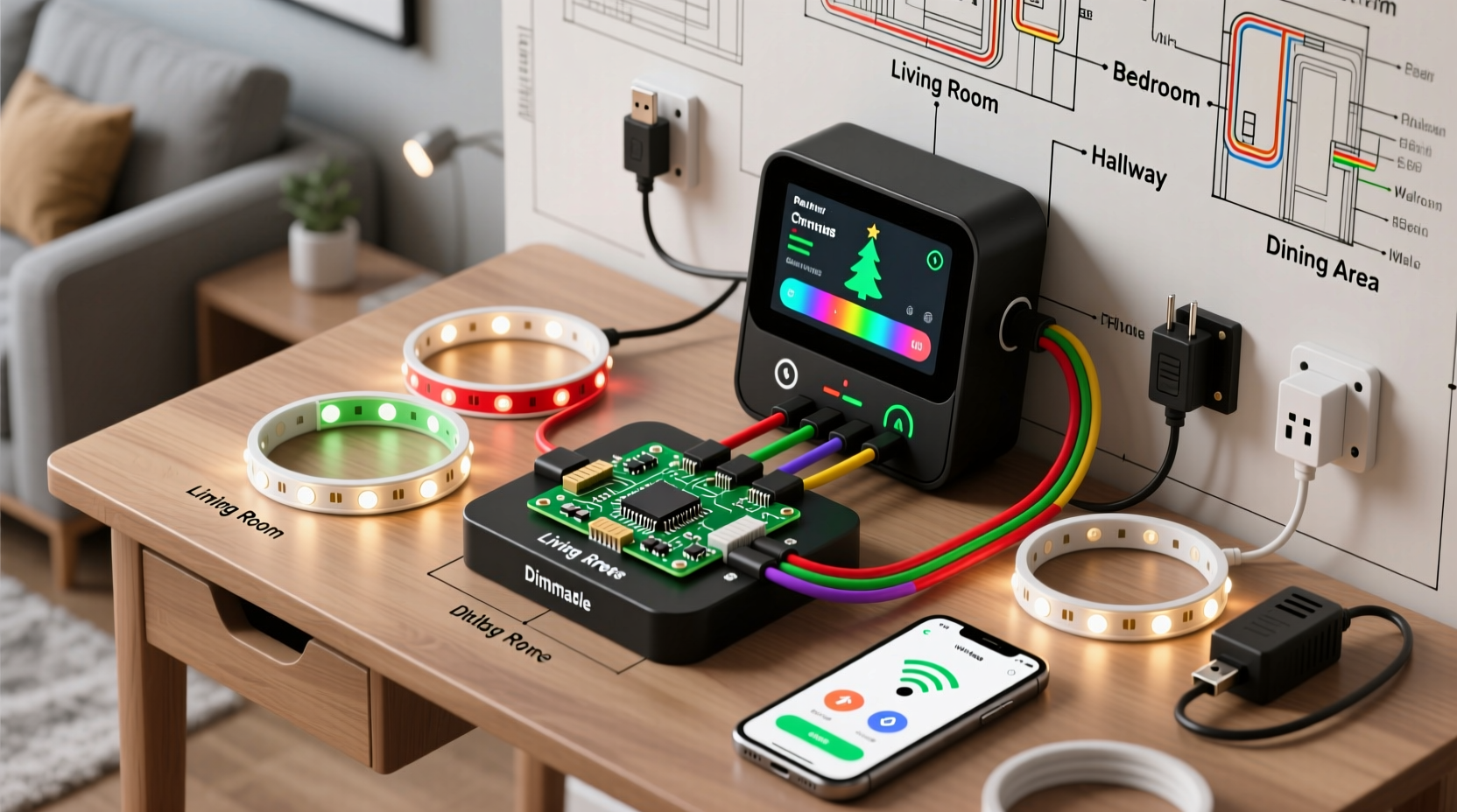 how to make a modular christmas tree light controller for different room zones