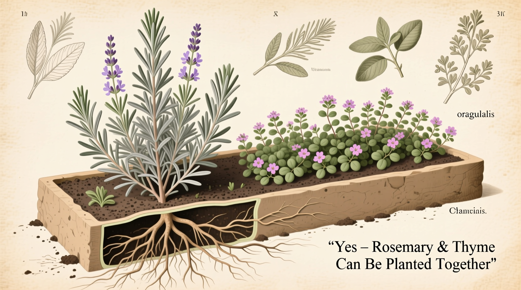 Plant Rosemary & Thyme Together | TheHomeSprouts