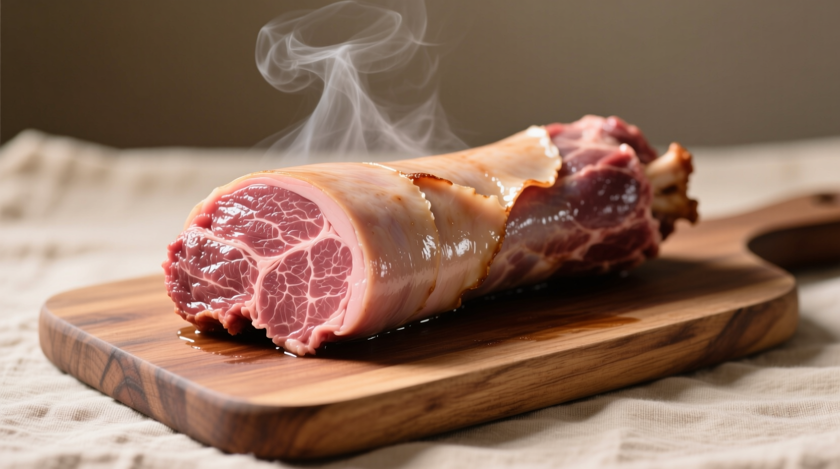 Perfectly cooked beef tongue with peeled skin