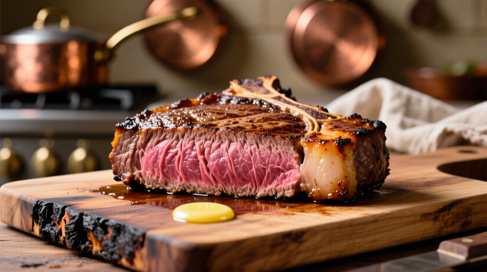 Medium-rare steak with perfect sear and pink center