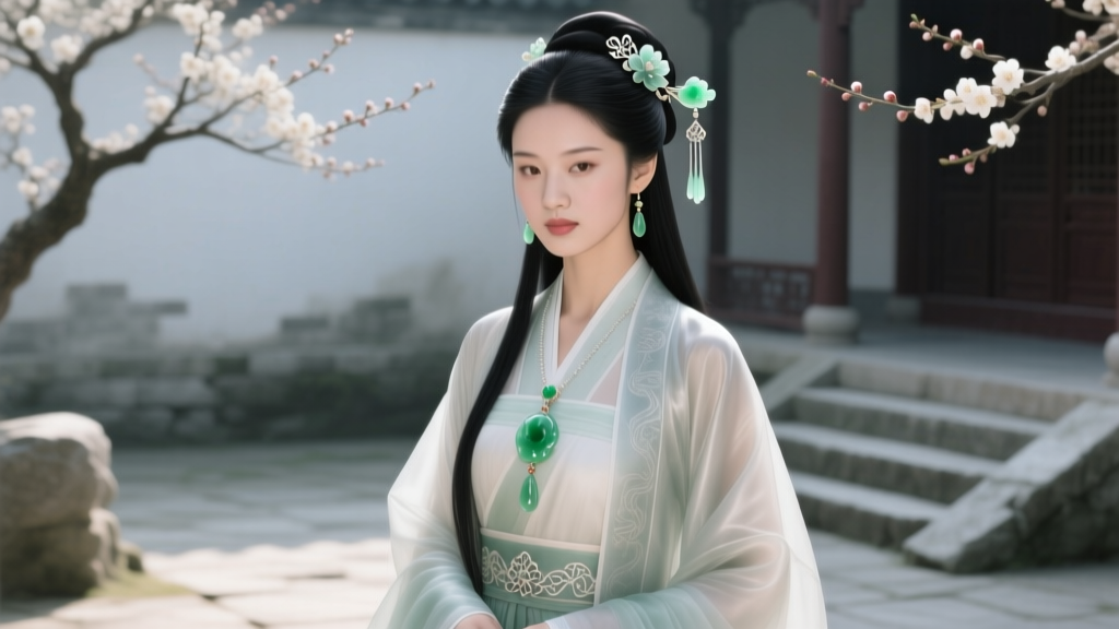 Complete Hanfu Ensembles: Styling With Jade Hair Accessories
