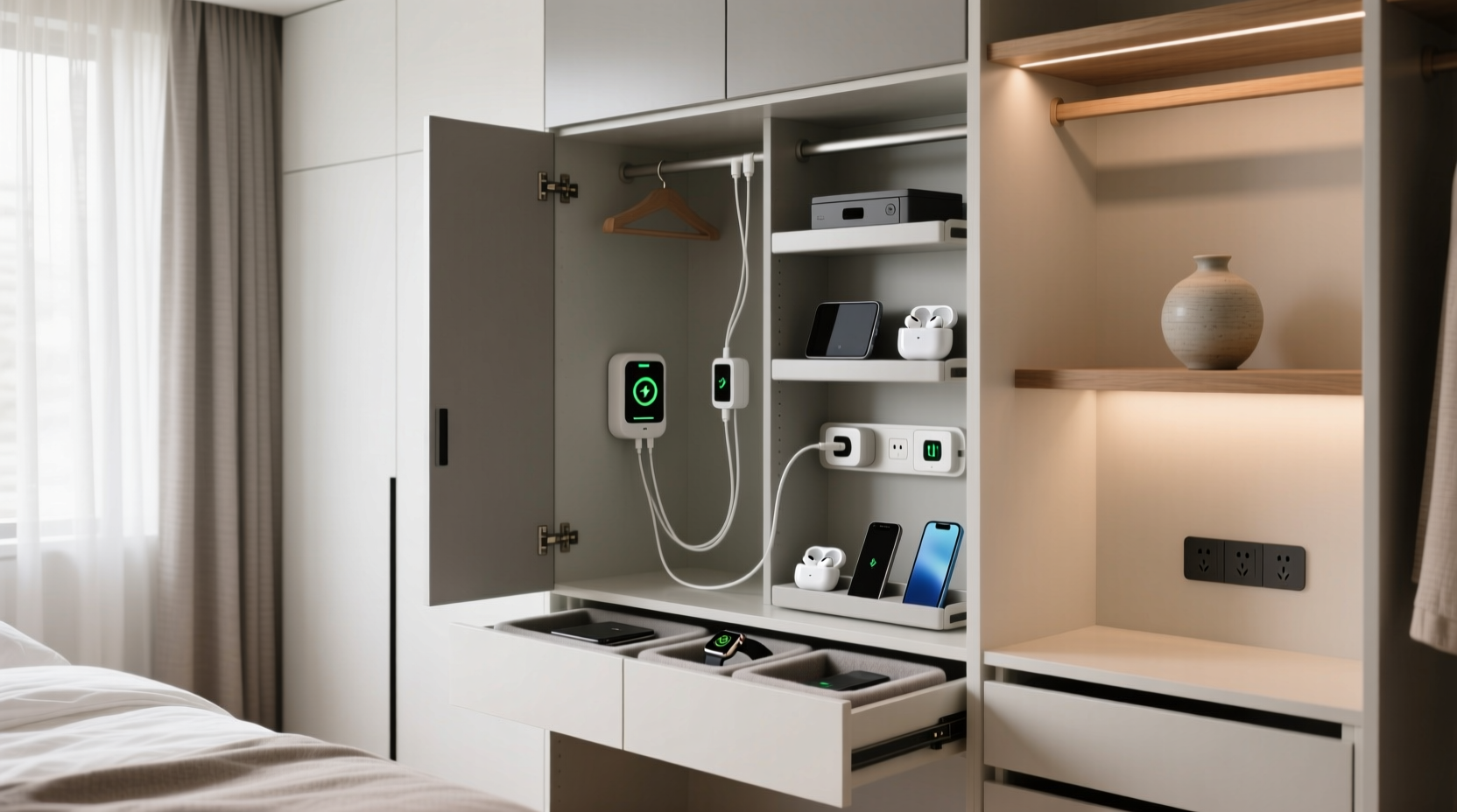 closet organization tips for smart home devices