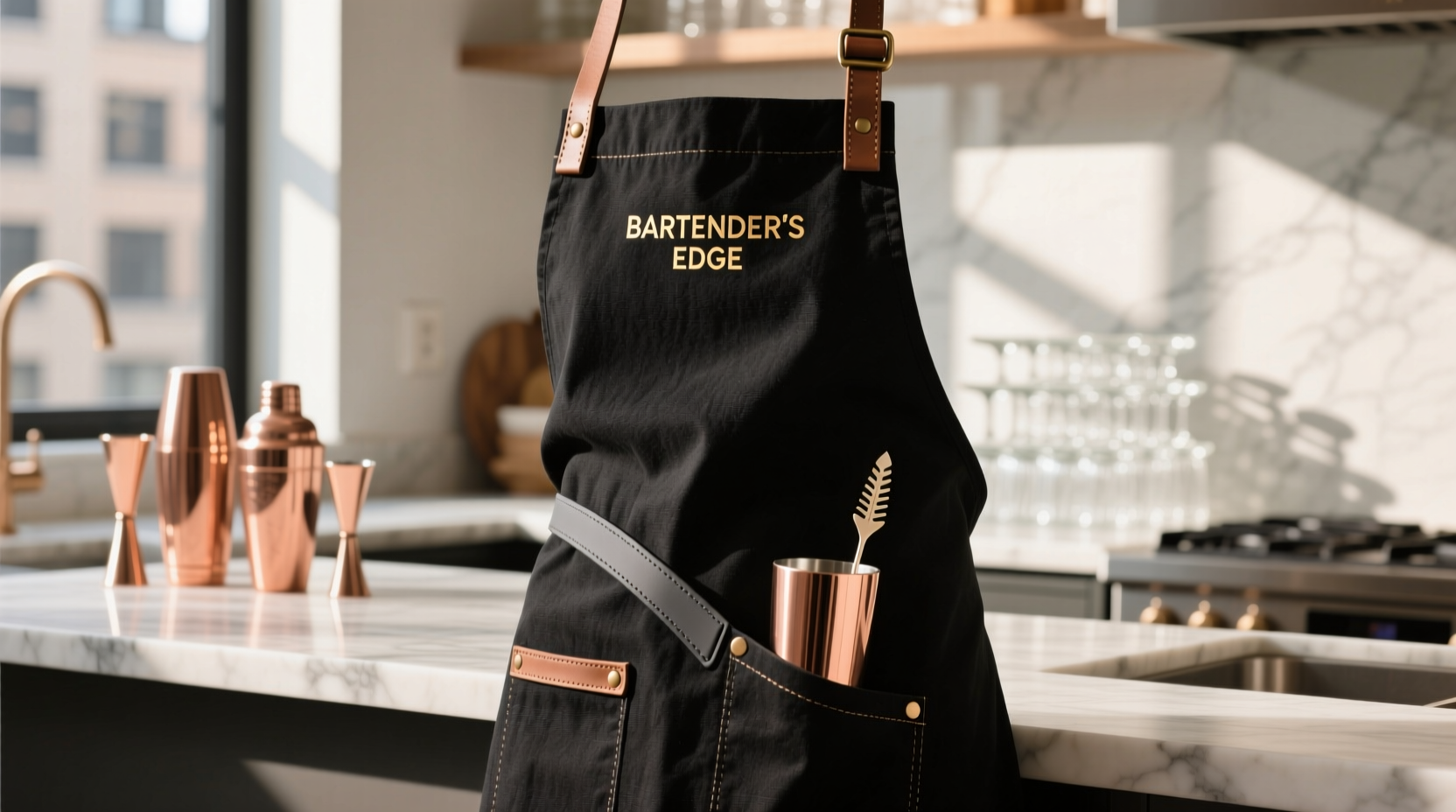 fashion-forward aprons for home bartenders—style meets functionality