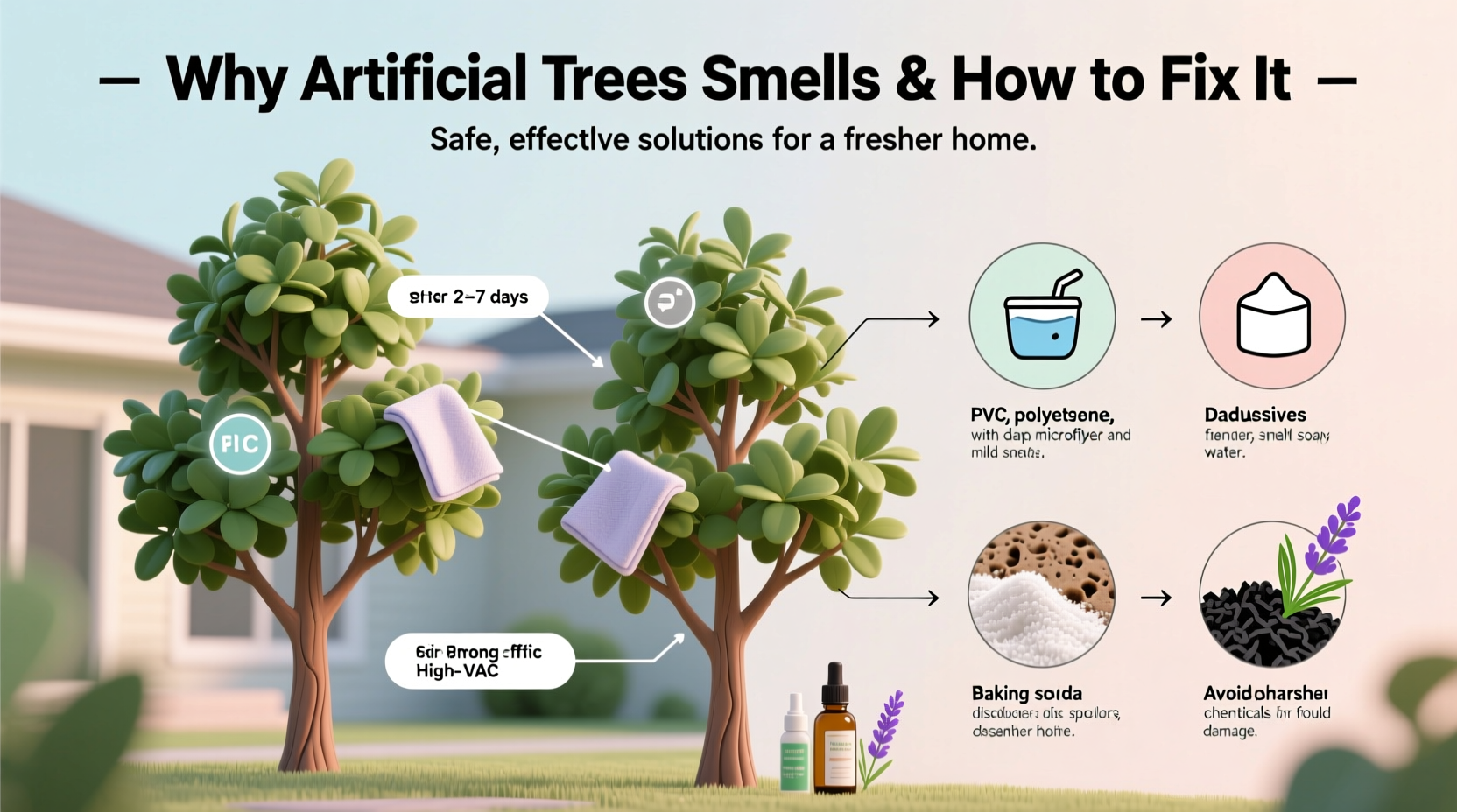 why do some artificial trees smell like chemicals and how to remove it