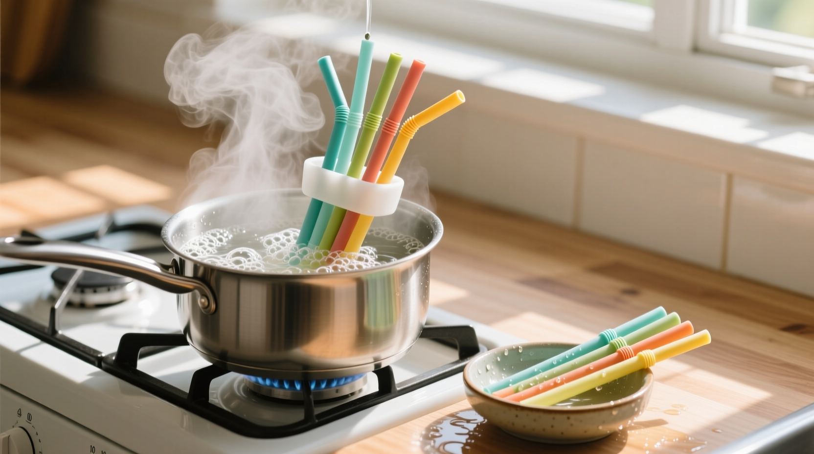 eco friendly cleaning sanitize straws without dishwasher