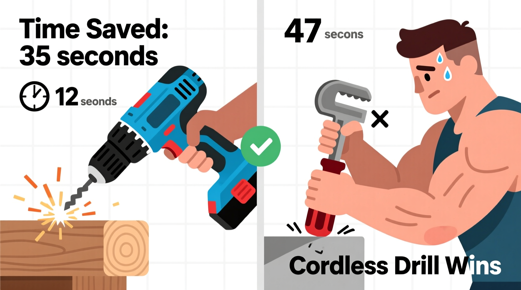cordless drill vs manual screwdriver which saves more time at home