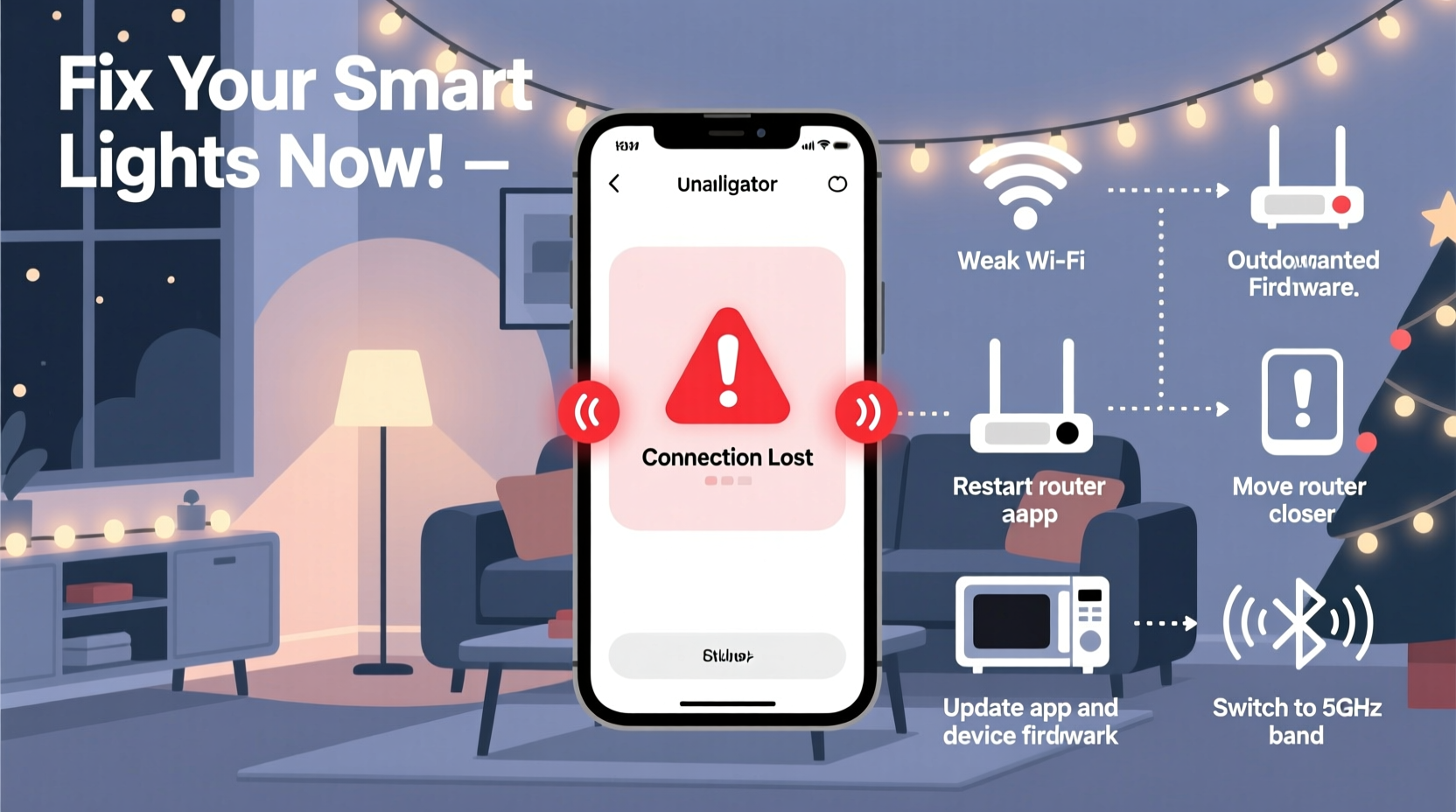 why does my smart christmas light app keep disconnecting and how to stabilize