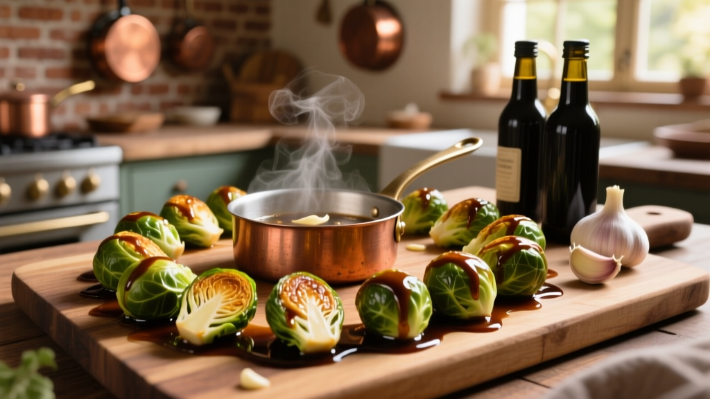 Air Fry Brussels Sprouts with Garlic Balsamic & Soy