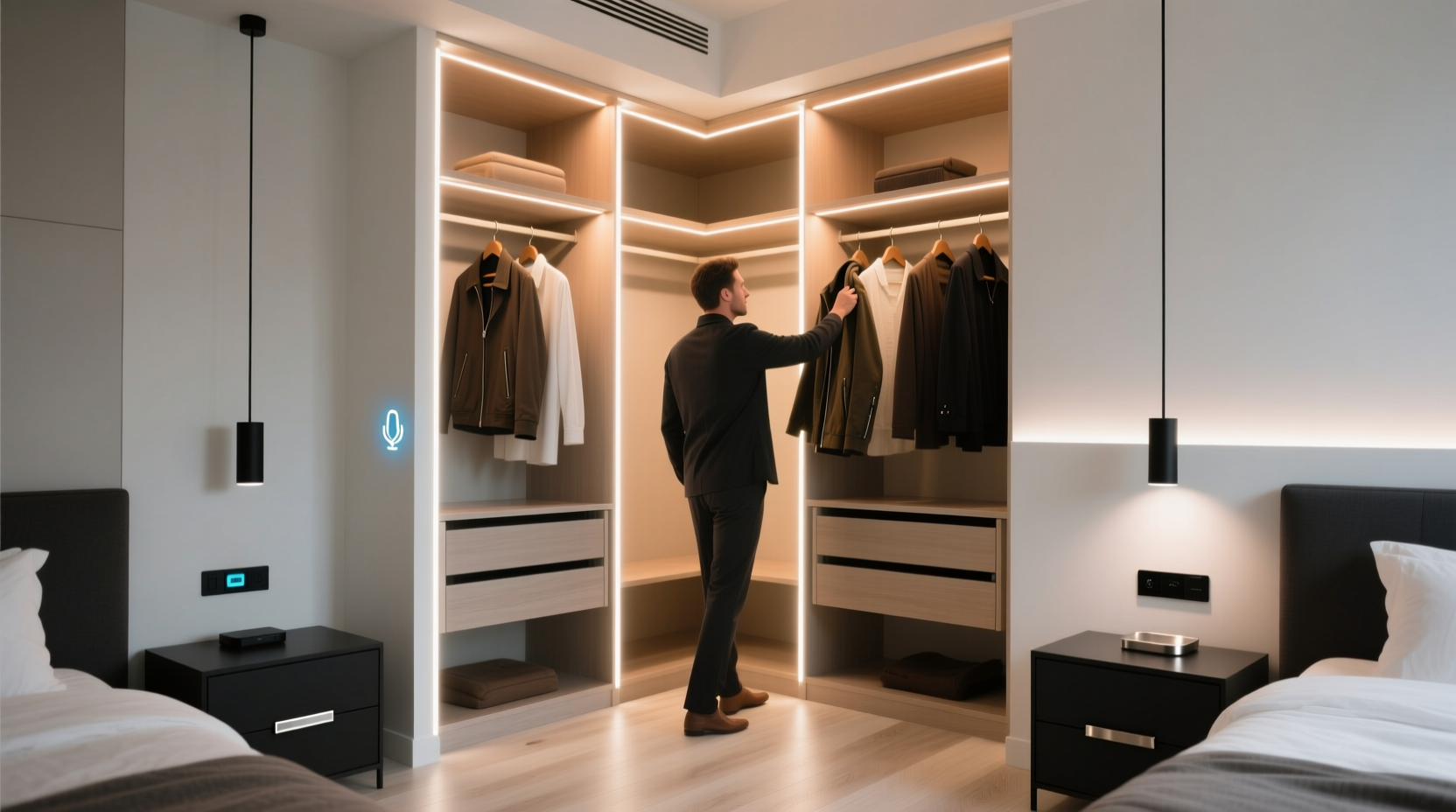closet lighting for morning prep mode