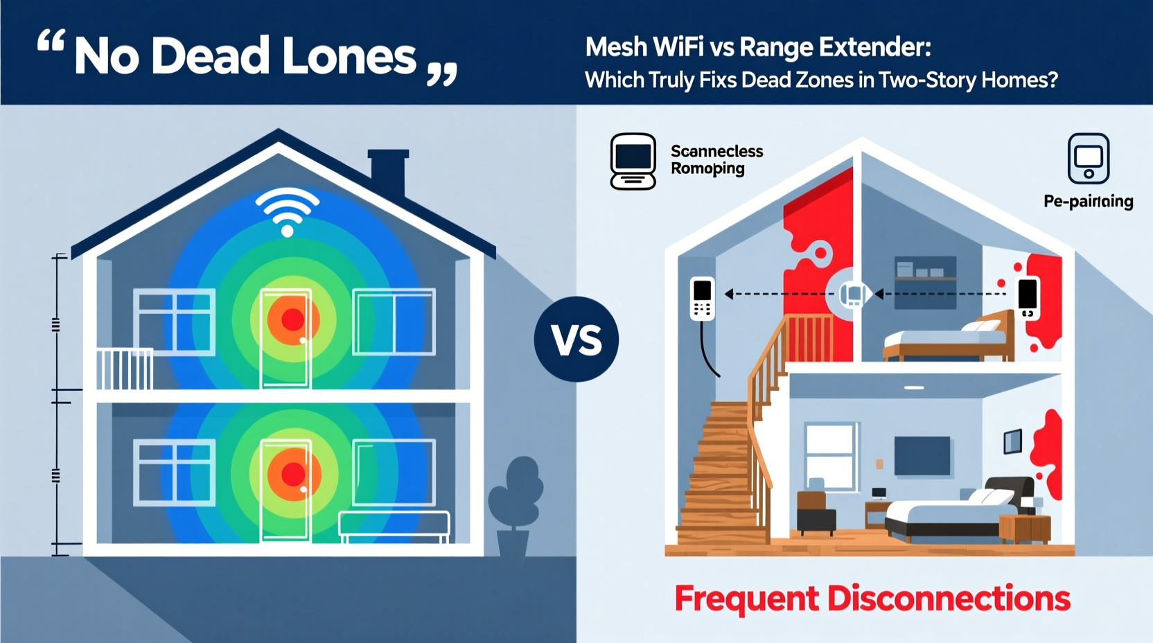 mesh wifi vs range extender which actually fixes dead zones in two story homes