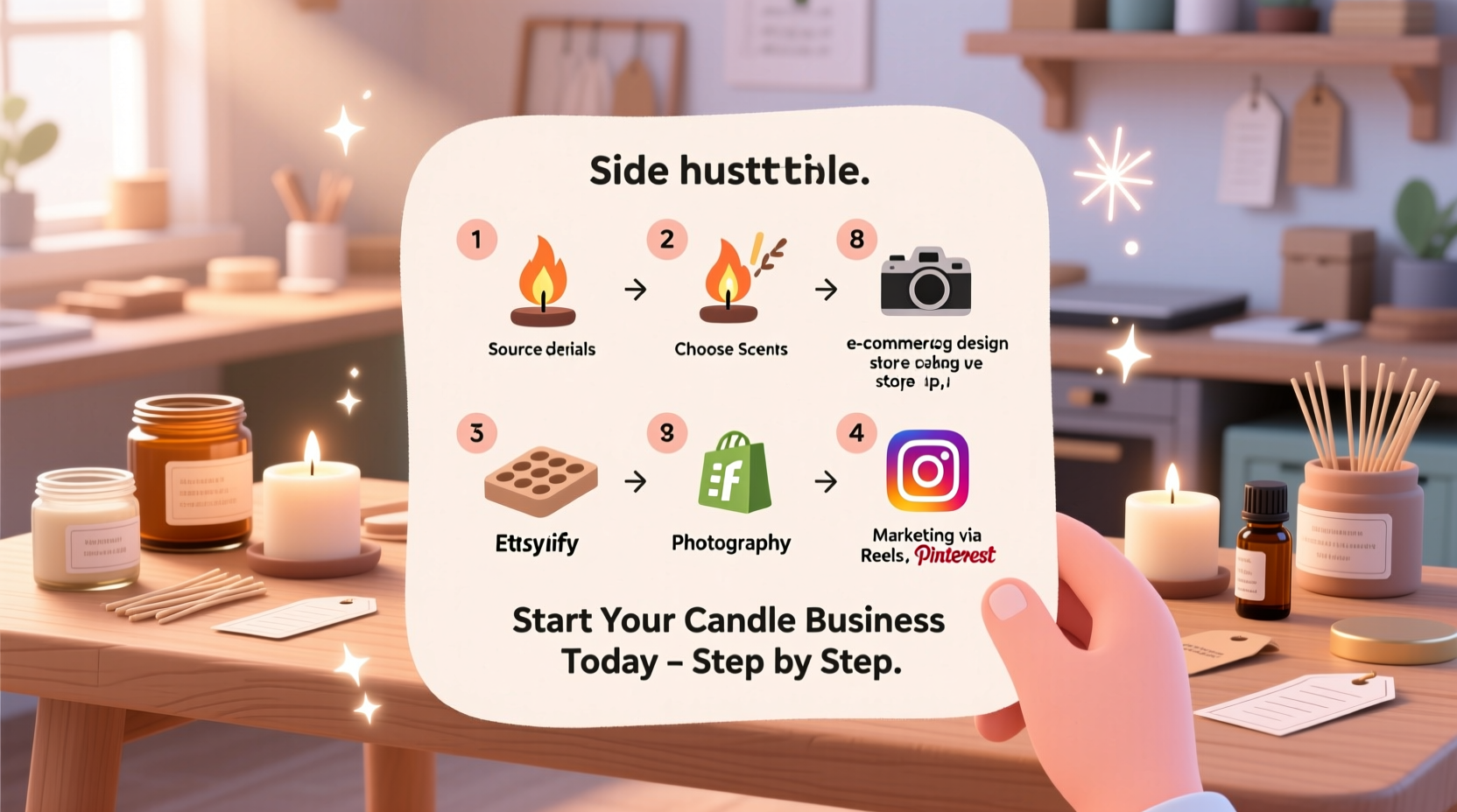step by step guide to starting a side hustle selling handmade candles online