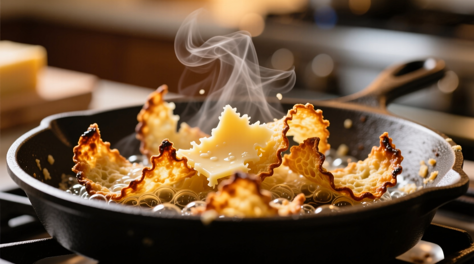 turn leftover parmesan rinds into cheese crisps in 30 s