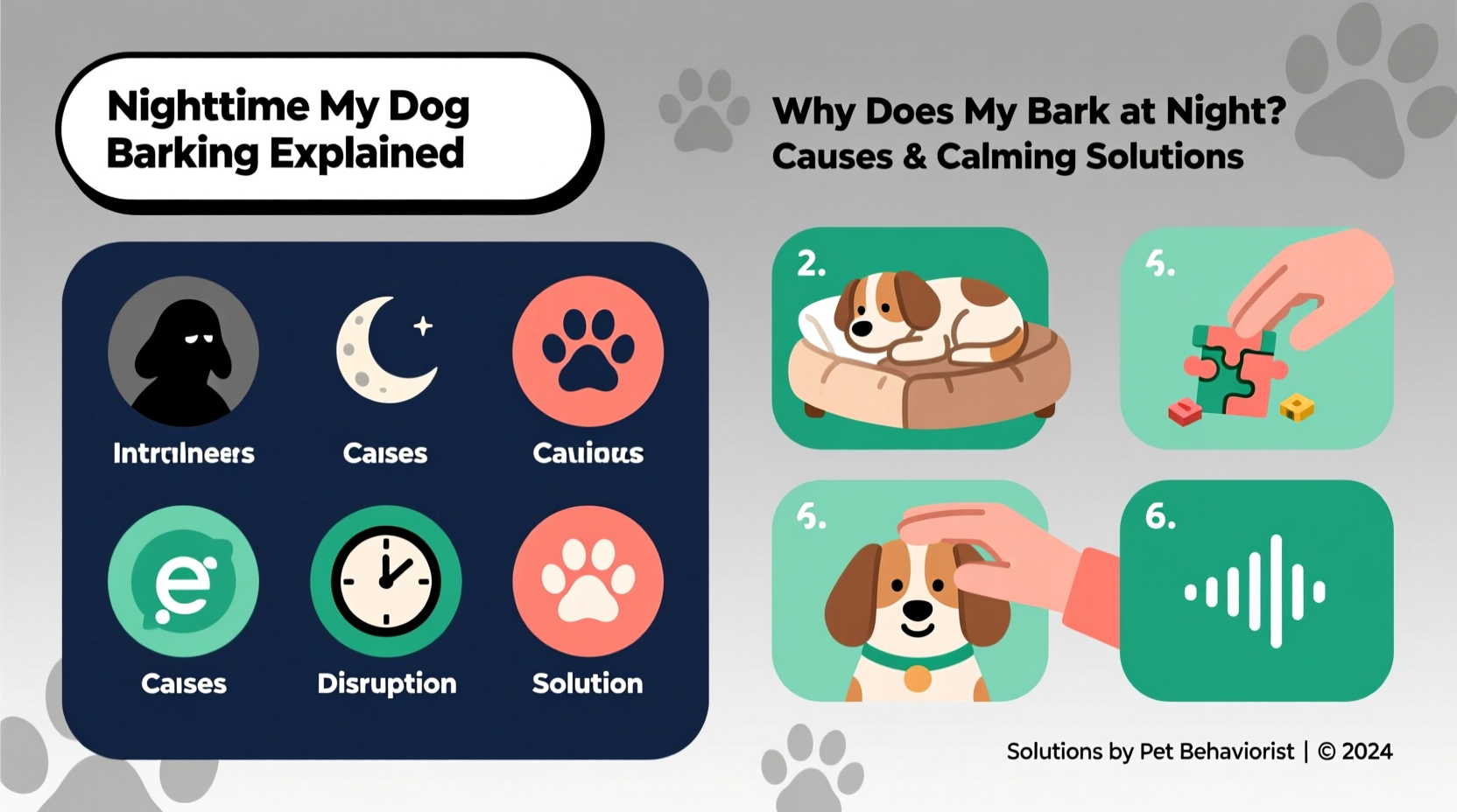 why does my dog bark at night out of nowhere possible causes and calming solutions
