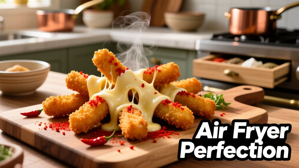 Flamin Hot Mozzarella Sticks in Air Fryer (Crispy!)