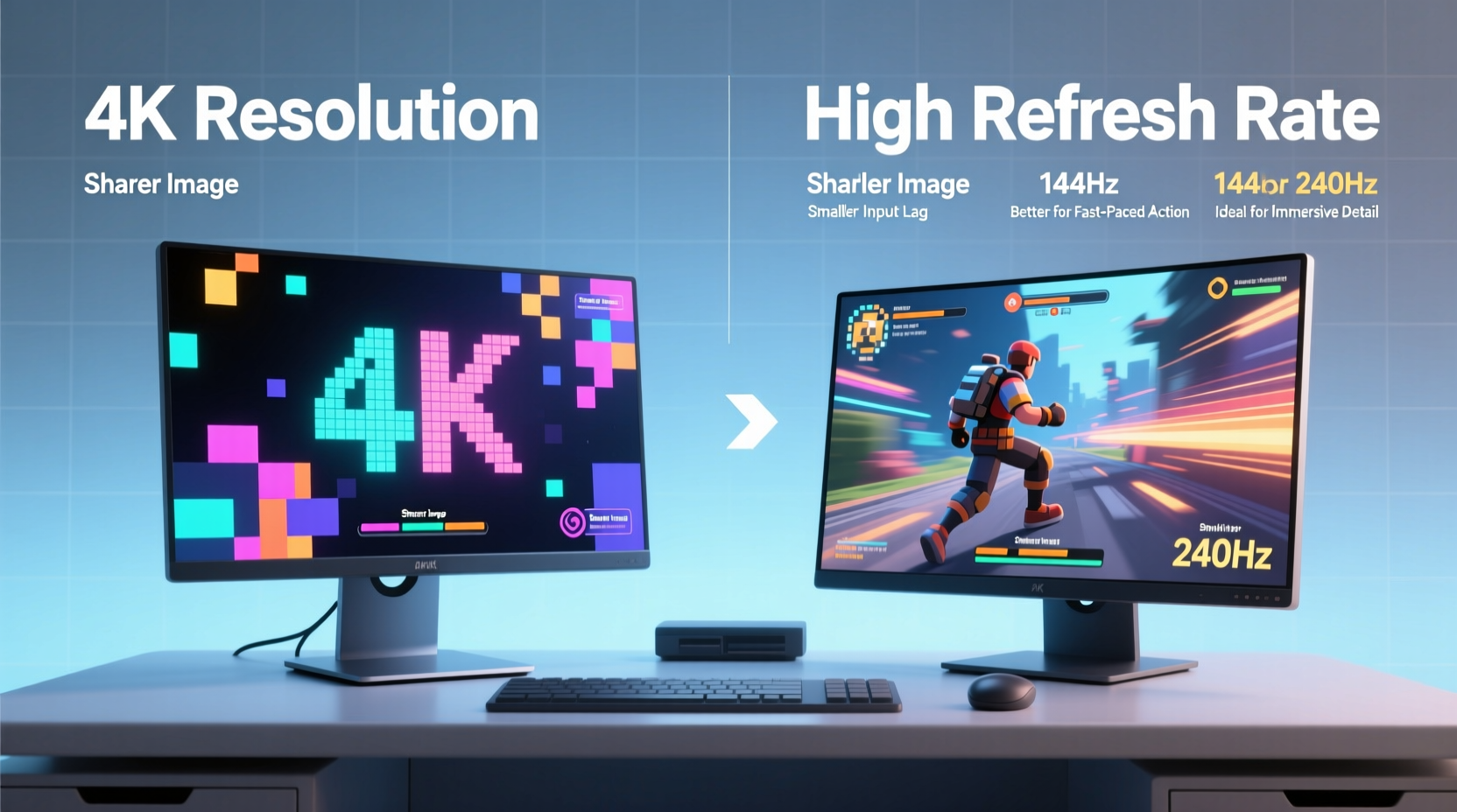 4k monitor vs high refresh rate which matters more for casual gaming