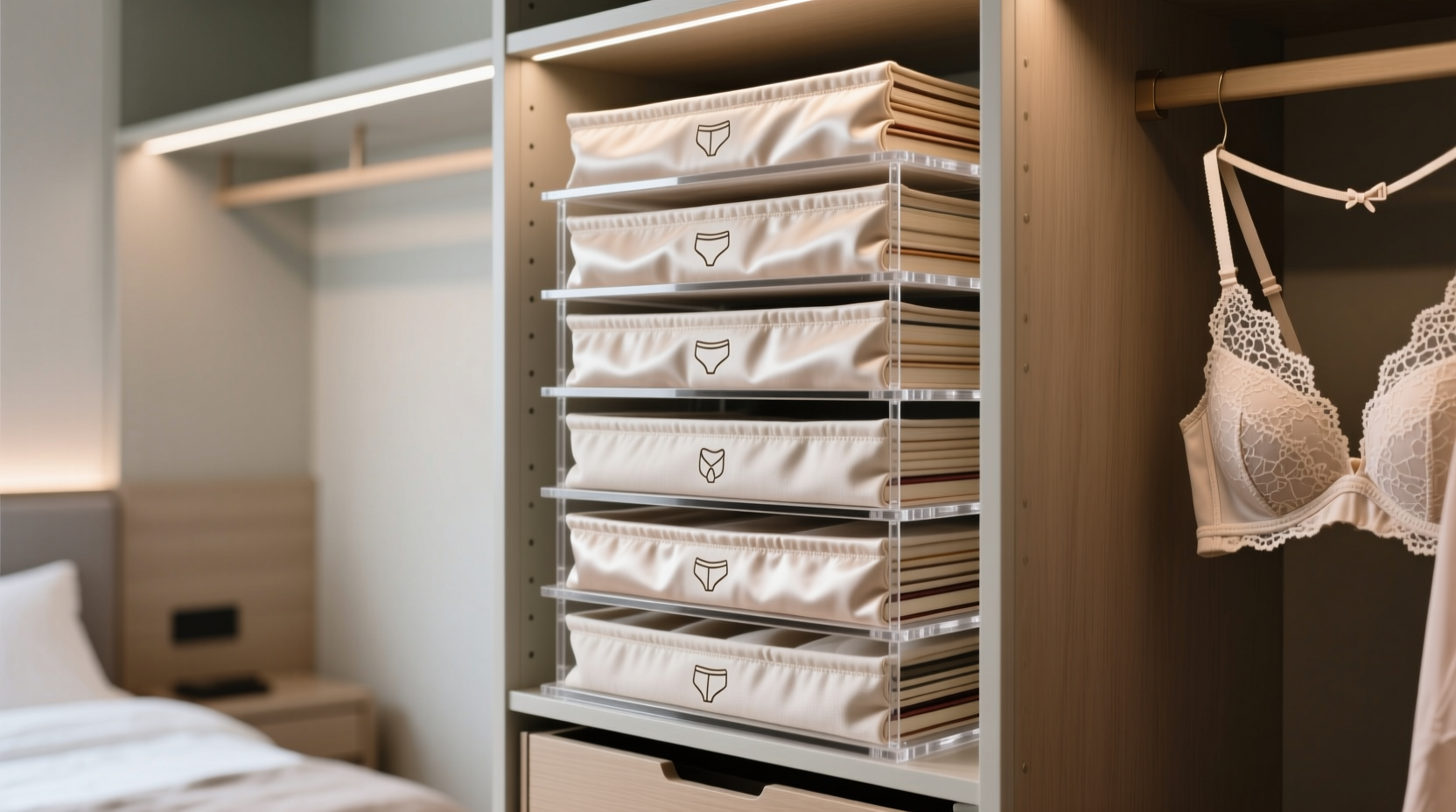 closet organization tips lace lingerie storage