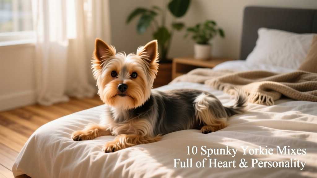 Shorkie, Shih Tzu Yorkie mix, laying on bed