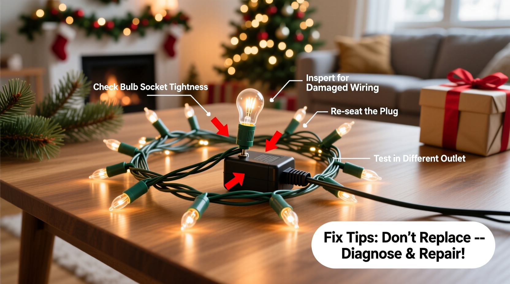 how to fix flickering in led christmas lights without replacing the whole strand