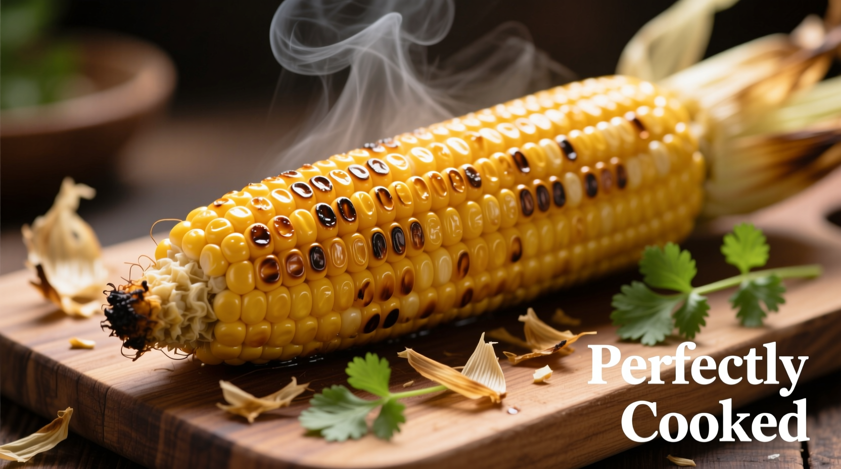 Perfectly cooked golden corn on cob