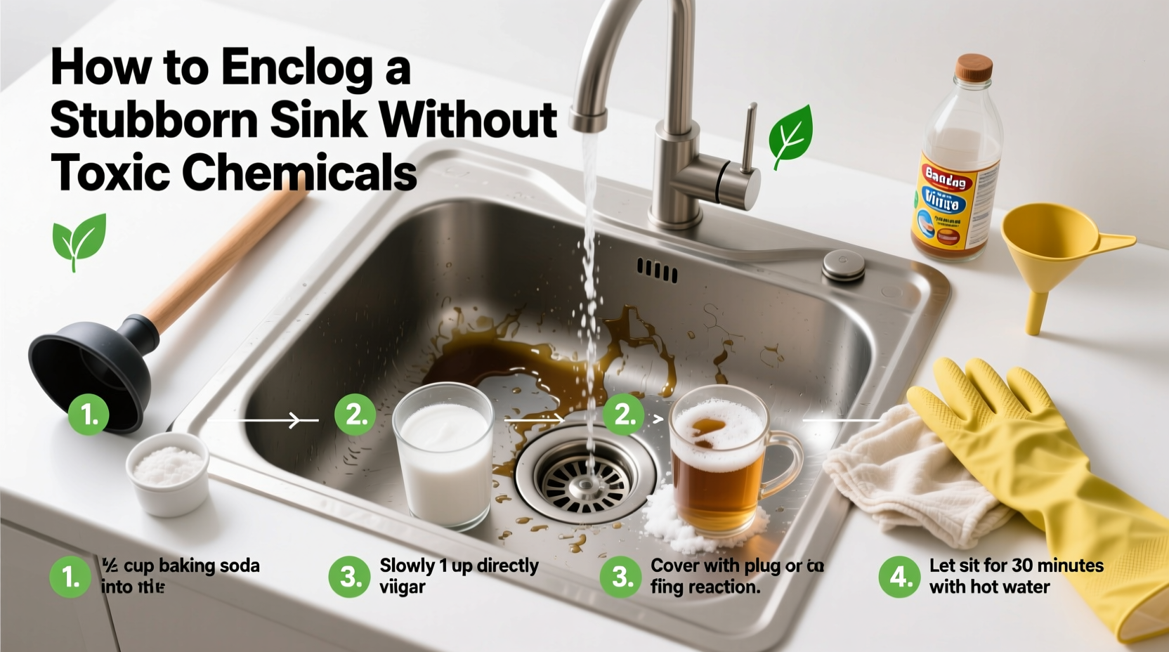 how to unclog a stubborn sink without toxic chemicals