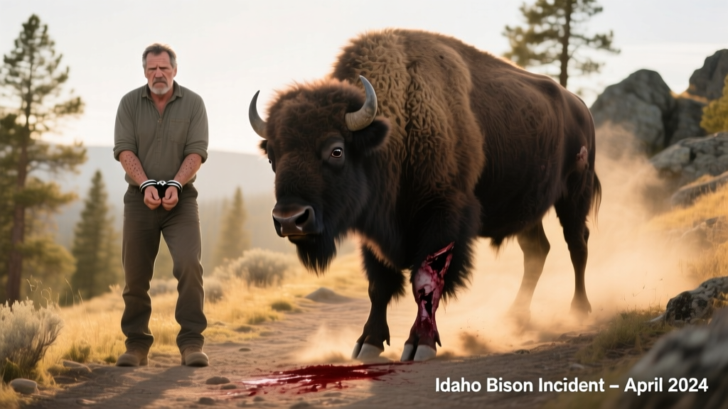 Man Arrested in Idaho After Kicking Bison in the Leg Sparks Outrage