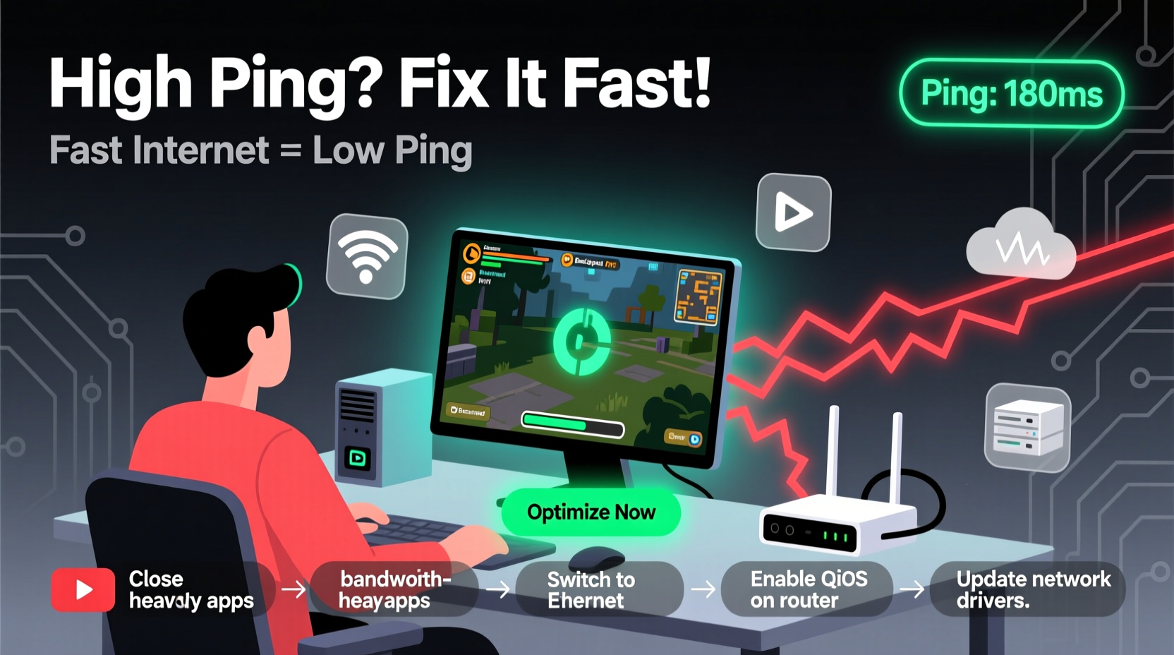 why is my ping so high with fast internet optimizing gaming connection
